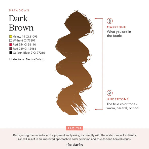 Perma Blend PMU Pigment Tina Davies Collection Dark Brown —— 0.5oz