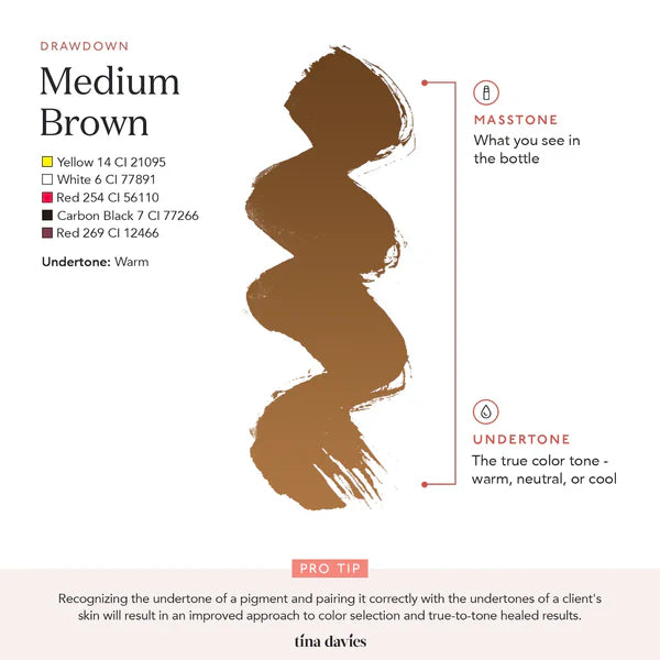 Tina Davies I Love Ink PMU Pigment Medium Brown  —— 0.5oz