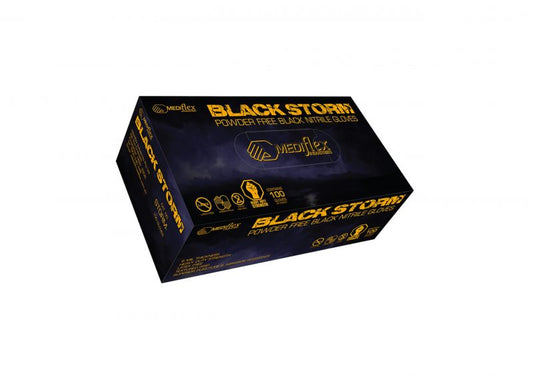 Black Storm Powder Free Black Nitrile Gloves