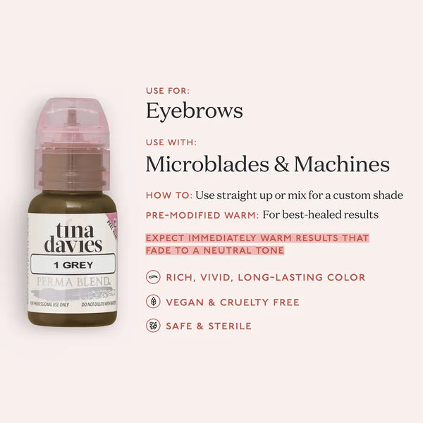 Tina Davies I Love Ink PMU Pigment Grey  —— 0.5oz