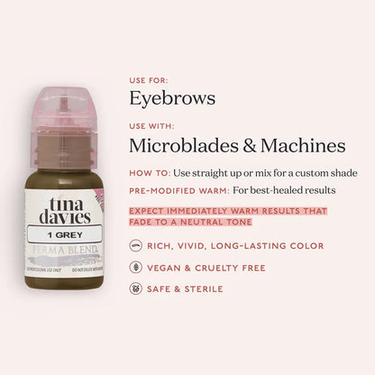 Tina Davies I Love Ink PMU Pigment Grey  —— 0.5oz