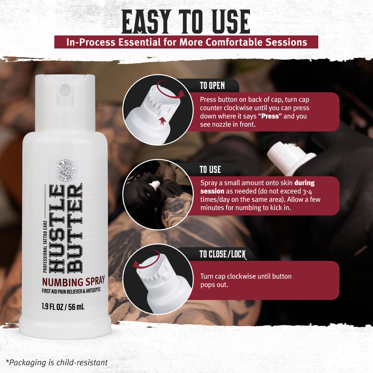Hustle Butter Numing Spray – 1.9 fl oz