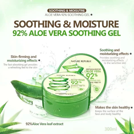 Korea Soothing & Moisture Aloe Vera 92% Soothing Gel – 10.56oz