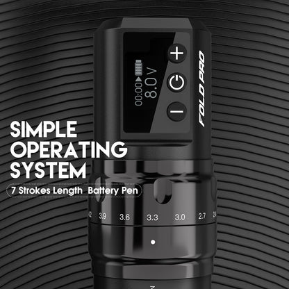 Dragonhawk Wireless Tattoo Pen Machine with 7 Stroke Length With 2 Batteries | Fold Pro