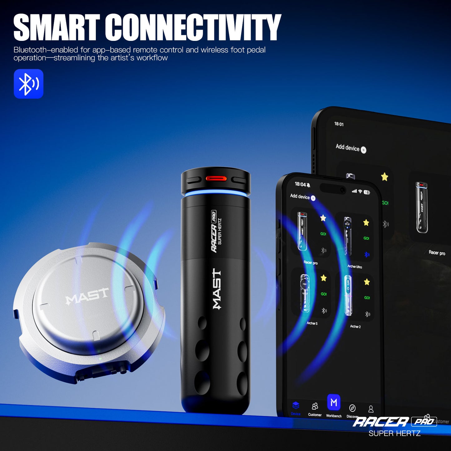 Mast Racer PRO Wireless Tattoo Pen Machine with 4.2mm Stroke